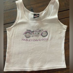 Vintage Harley-Davidson tank top with graphic bedazzled motorcycle size medium
